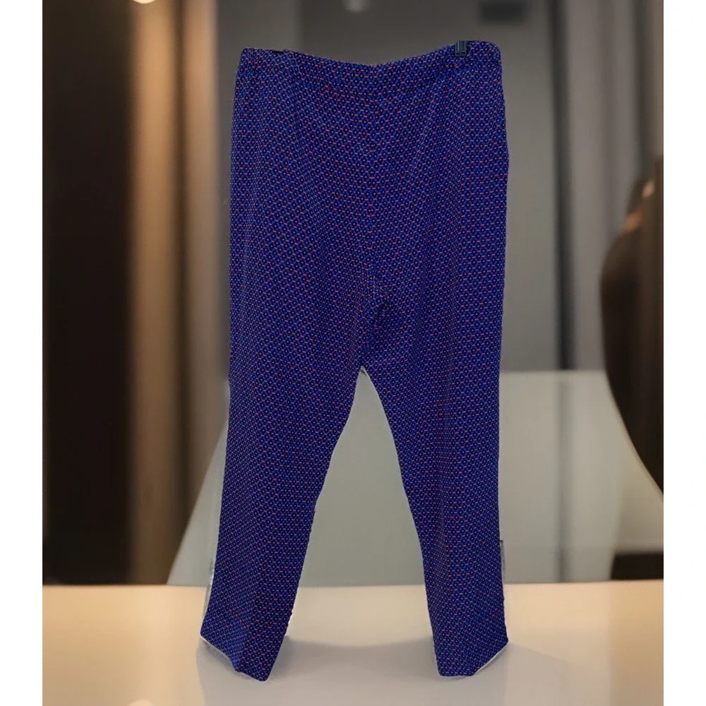 Tory Burch 100% Silk Ocho Rios Talia PJ‎ Pants Women M Relaxed Geometric